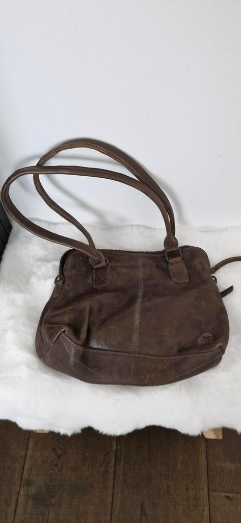 Bruine BearDesign Leren Handtas, Sieraden, Tassen en Uiterlijk, Tassen | Damestassen, Gebruikt, Handtas, Bruin, Ophalen of Verzenden