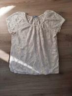 wit kanten shirt L, Ophalen of Verzenden, Zo goed als nieuw, Wit, Korte mouw