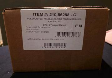 Sealed POKEMON TCG: PALDEA LEGENDS TIN beschikbaar voor biedingen