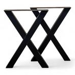 Zwarte metalen x-bartafelpoten van 87 en 102cm hoog