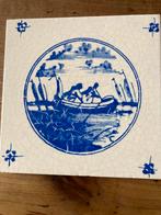 Delfts blauwe tegel met boot, Ophalen of Verzenden