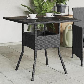 Tuintafel met glazen blad 80x80x75 cm €69,95 beschikbaar voor biedingen