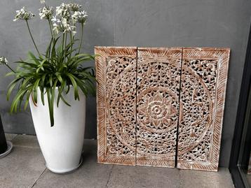 Boho Ibiza Yoga "PTMD"  3 luik wandpanelen  Mandala 92 cm beschikbaar voor biedingen