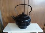 Oude zwart emaille waterketel met gouden bies, Antiek en Kunst, Antiek | Emaille, Ophalen