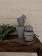 Houten plateau met betonnen cactussen, Ophalen of Verzenden, Zo goed als nieuw
