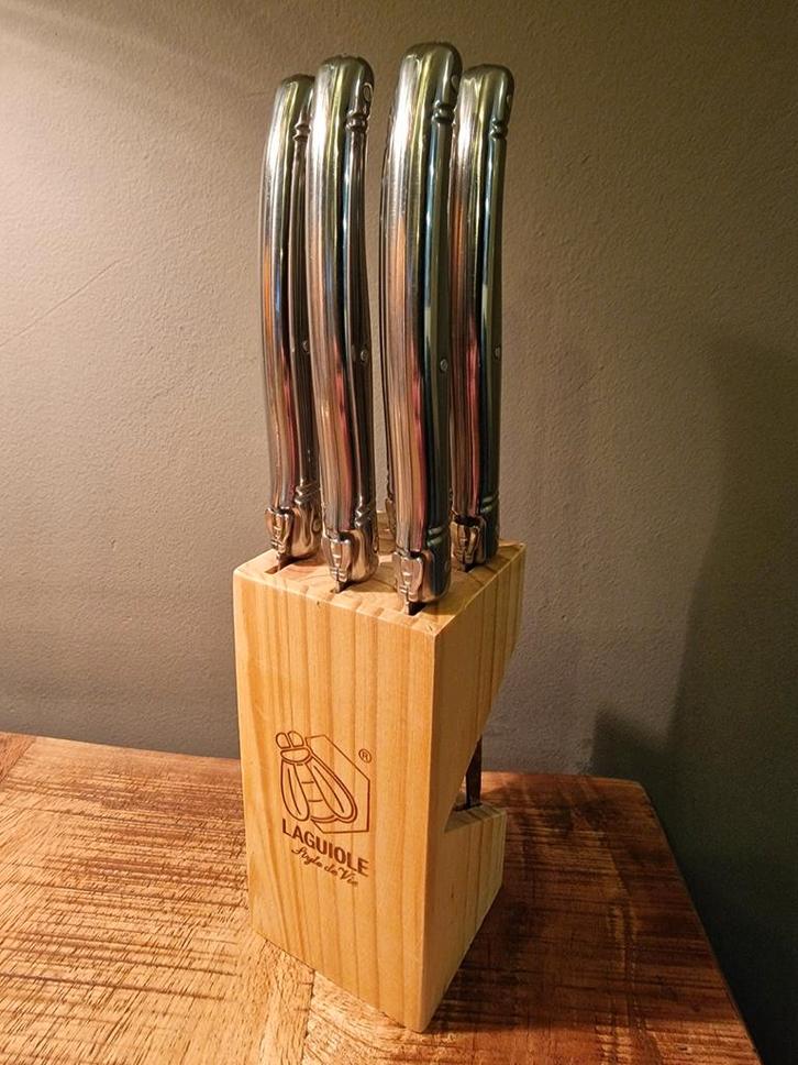 Laguiole messenset steakmes set rvs, Huis en Inrichting, Keuken | Bestek, Nieuw, Rvs of Chroom, Ophalen of Verzenden
