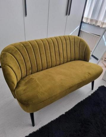 2x Bank Rimini - velvet - mosterdgroen beschikbaar voor biedingen