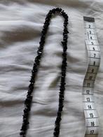 Zwarte edelstenen ketting, Ophalen of Verzenden, Zo goed als nieuw, Zwart, Steen of Mineraal