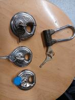 Abus Diskus Hangsloten Set, Ophalen of Verzenden, Gebruikt, Rvs, Slot