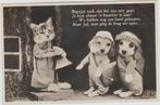 1935 poes hond poezen honden dieren hondje poesje kat katten, Verzamelen, Ansichtkaarten | Dieren, Gelopen, Ophalen of Verzenden