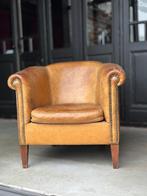 Vintage geleefde Schapenleren fauteuil Nico van Oorschot, Huis en Inrichting, Gebruikt, Ophalen of Verzenden, Leer, 75 tot 100 cm