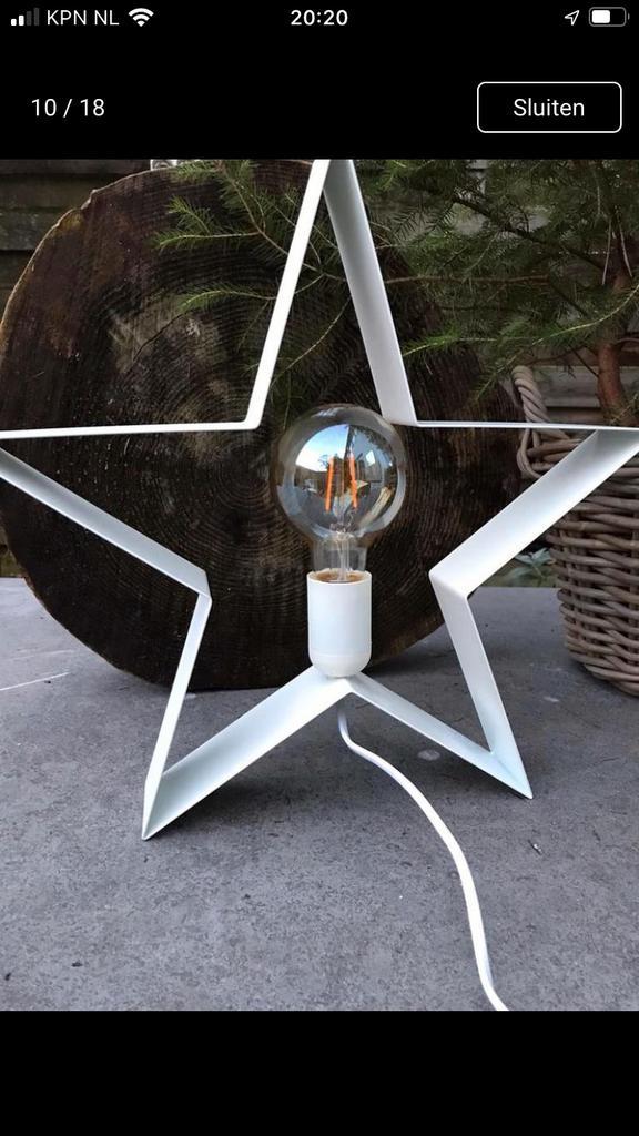 Ster lamp kerstster metaal wit 35cm Nieuw kerstverlichting, Diversen, Kerst, Nieuw, Ophalen of Verzenden