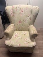 Bloemenfauteuil met oren, Huis en Inrichting, Fauteuils, Ophalen, Zo goed als nieuw, Stof, 75 tot 100 cm