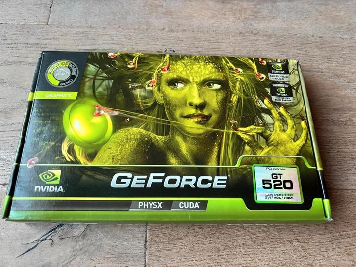 Nvidia GeForce GT 520 Grafische Kaart, Computers en Software, Videokaarten, Gebruikt, Nvidia, PCI-Express 1.0, GDDR3, HDMI, DVI