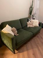 Groene velvet bank - 204 cm breed, Ophalen, Gebruikt, Driepersoons, 75 tot 100 cm