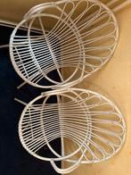 Rieten tafel stoelen set, Ophalen, Gebruikt, Twee, Wit