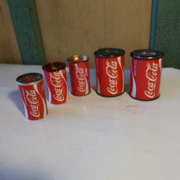 Blik Coca Cola spaarpot puntenslijper SET VAN 5 STUKS beschikbaar voor biedingen