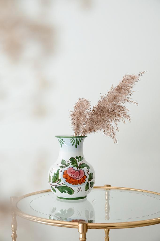 Vintage vaas bloemen italy, Antiek en Kunst, Antiek | Vazen, Ophalen of Verzenden