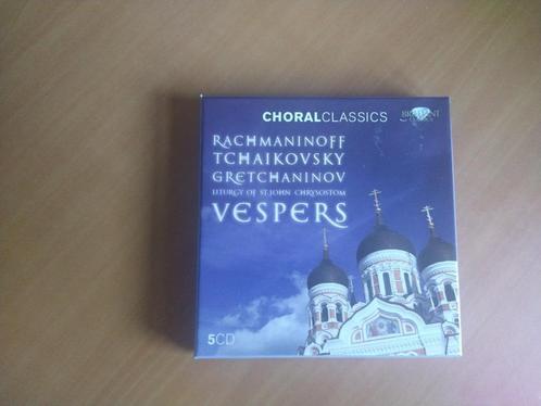 Vespers. 5-CD-box. Rachmaninoff, Tchaikovsky, Gretchaninov., Cd's en Dvd's, Cd's | Religie en Gospel, Zo goed als nieuw, Koren of Klassiek