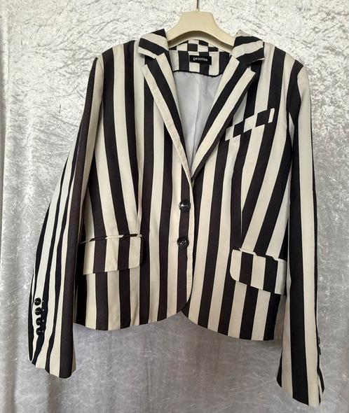 Promiss blazer gestreept 44, Kleding | Dames, Jasjes, Kostuums en Pakken, Zo goed als nieuw, Maat 42/44 (L), Zwart, Ophalen of Verzenden