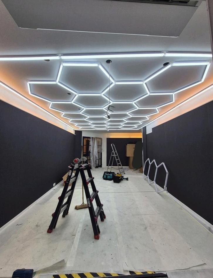 Hexagon LED verlichting - Materiaal + montage geregeld!, Doe-het-zelf en Verbouw, Bouwverlichting, Nieuw, Lamp met armatuur, Minder dan 50 watt