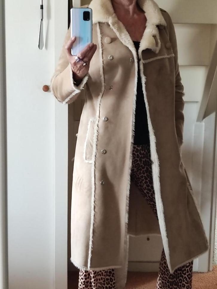 Zandkleurige LAMMY NAF NAF – valt als 38/40, Kleding | Dames, Jassen | Winter, Zo goed als nieuw, Maat 38/40 (M), Overige kleuren