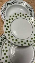 Vier franse bordjes groen, Ophalen of Verzenden, Bord(en), Overige stijlen, Glas