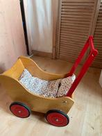 Houten Poppenwagen met Matrasje en Dekentje, Ophalen