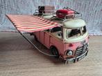 Handgemaakte blikken VW camperbus met imperiaal en luifel, Ophalen of Verzenden, Zo goed als nieuw, Bus of Vrachtwagen, Overige merken