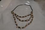 ketting met lichtroze steentjes en hematiet kraaltjes, Ophalen of Verzenden, Zo goed als nieuw, Roze, Steen of Mineraal