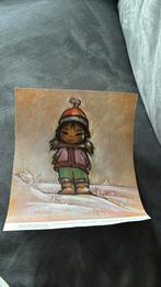 zeer oude print 1960 van eskimo, Antiek en Kunst, Ophalen of Verzenden