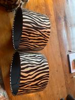 2 Zebra Lampenkappen - Doorsnee 25cm, Gebruikt, Zwart, Rond, Ophalen of Verzenden