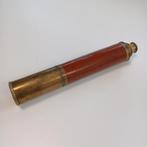 Antieke maritieme telescoop in brons en hout, Antiek en Kunst, Ophalen of Verzenden