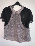 Nieuw zwarte met beige/roze Guess blouse korte mouw maat L, Nieuw, Maat 42/44 (L), Ophalen of Verzenden, Guess