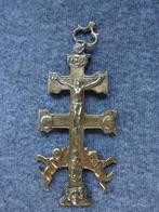 Bronzen Carava Kruis, dubbele horzontale balk., Ophalen of Verzenden
