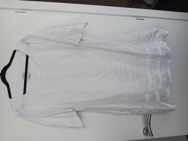 Te Koop: OPEN END Jurk/Tuniek,  mt 50. Wit linnen.  (J-118)., Kleding | Dames, Grote Maten, Zo goed als nieuw, Jurk, Wit, Ophalen of Verzenden
