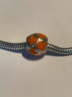Pandora Bedel Zilver Oranje Vlinder, Pandora, Ophalen of Verzenden, Zo goed als nieuw, 1 bedel