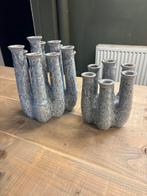 Set van 2 unieke vazen daan kromhout, Huis en Inrichting, Blauw, Aardewerk of Porselein, Nieuw, Ophalen of Verzenden