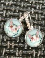 Oorbellen kat, Sieraden, Tassen en Uiterlijk, Oorbellen, Verzenden, Nieuw, Zilver, Hangers