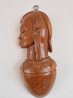 Houten Wandsculptuur Afrikaanse Vrouw, Ophalen of Verzenden