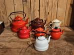 Diverse emaille spullen,Theepotten,brooddozen petroleumstel, Ophalen of Verzenden