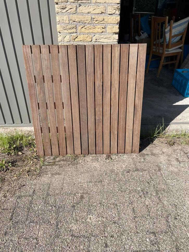 Hardhouten vlondertegels 100x100 cm, 28 m2 met 45 % korting, Doe-het-zelf en Verbouw, Platen en Panelen, Nieuw, Hout, 20 tot 50 mm