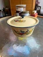 Vintage/retro Emaille bakje met deksel, Ophalen of Verzenden, Gebruikt, Overige, Overige merken