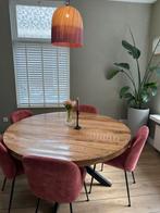 Ronde Eettafel met 6 Stoelen, Gebruikt, 100 tot 150 cm, Rond, Ophalen of Verzenden