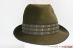 Vintage Gleufhoed Feltone groen zacht haarvilt 55 = S tot XS, Hoed, Ophalen of Verzenden, 57 cm (M, 7⅛ inch) of minder, Feltone