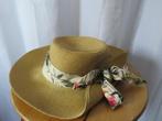 strawmix hoed met sjaalversiering mt 57 van one & one hat, One & one hat, 56 of 57 cm (M, 7 of 7⅛ inch), Hoed, Ophalen of Verzenden