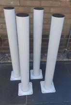 Tafelpoten 4 stuks wit metaal dia. 7,5cm en lengte 72cm, Ophalen of Verzenden, Zo goed als nieuw, Rond, Metaal