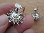 zilveren SIAM filigrain schroef oorbellen bloem [243], Verzenden, Zo goed als nieuw, Zilver, Zilver