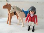 Playmobil amazone / ruiter en 2 paarden, Ophalen of Verzenden, Gebruikt