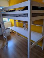 Flexa Stapelbed White Wash met Bureau, Ophalen, Gebruikt, 90 cm, Eenpersoons